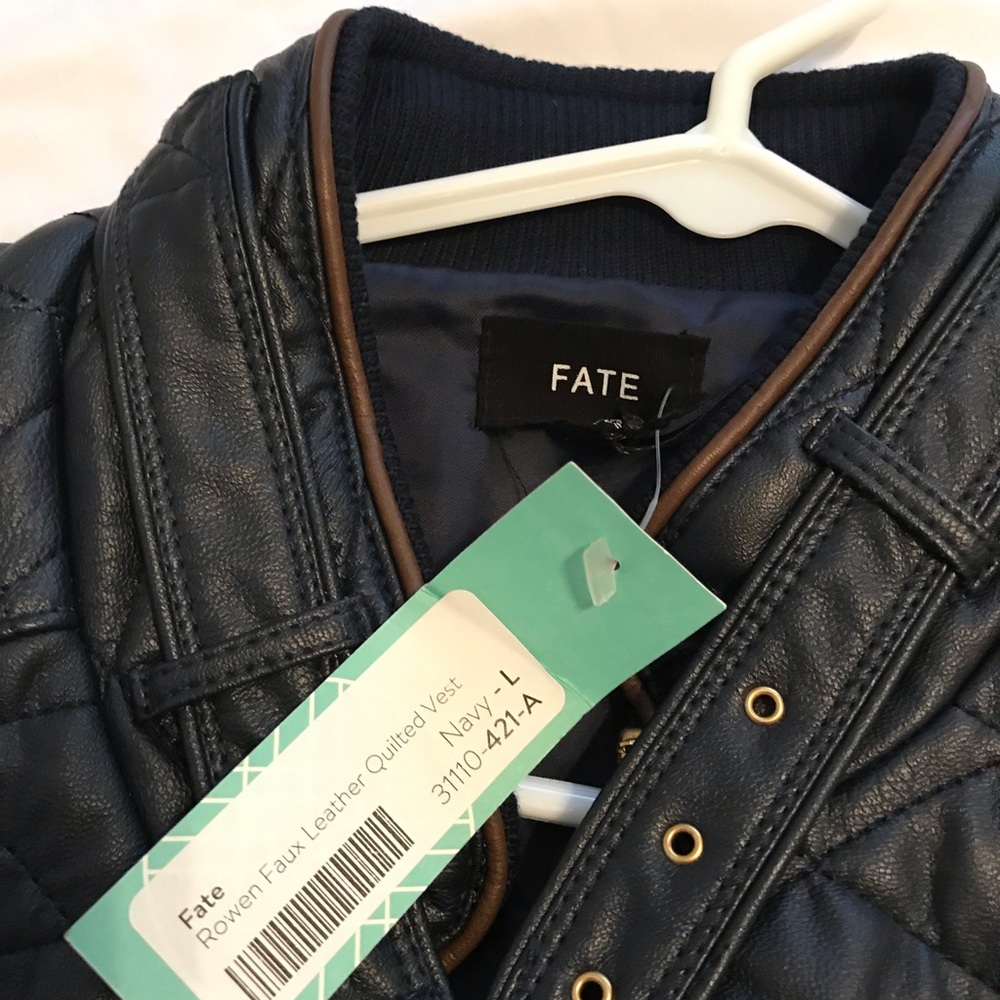 Fate Rowen Faux Leather Quilted Vest.